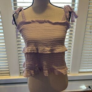 Le Lis Lavender Ruffle Crop Top size S